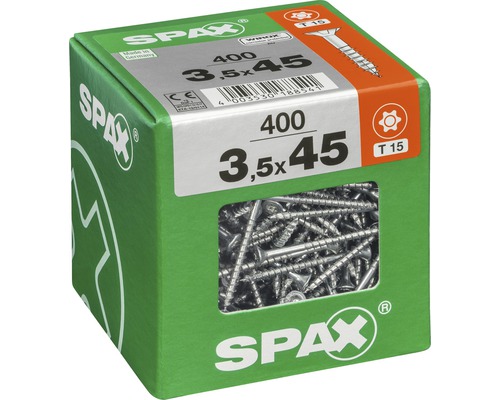 Packung mit 400 Spax Universalschrauben 3,5 x 45 Millimeter