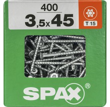Spax Universalschraube Senkkopf Stahl gehärtet T15, Holz-Teilgewinde 3,5x45 mm 400 Stück