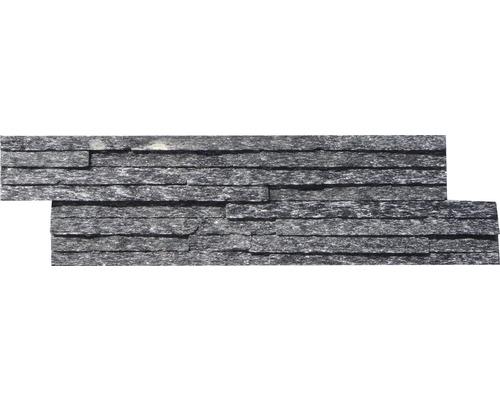 Naturstein Verblendstein Quarzit Slimline 10,0x40,0 cm schwarz