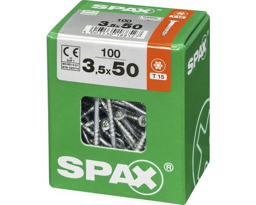 Spax Universalschrauben 3,5x50 mm, 100 Stück Packung