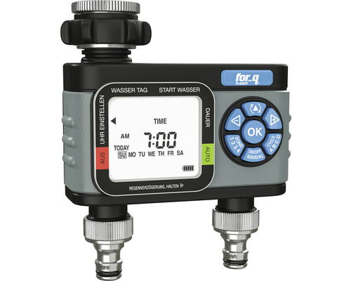 Bewässerungscomputer for_q FQ-BC 2 für automatische Bewässerung mit mobilen Regnern, Tropfsystemen (MicroDrip) oder Sprinklersystemen.