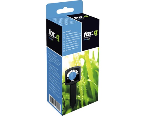 For-q Bodenfeuchtigkeitssensor in Produktverpackung