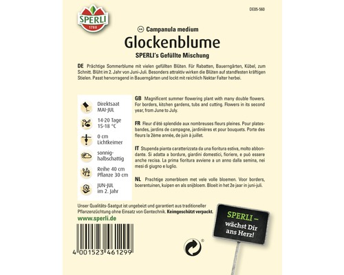 Samenpackung Glockenblume der Marke Sperli