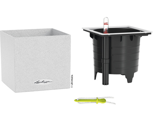 Lechuza Cube Glossy Übertopf mit Bewässerungseinsatz und Wasserstandsanzeiger