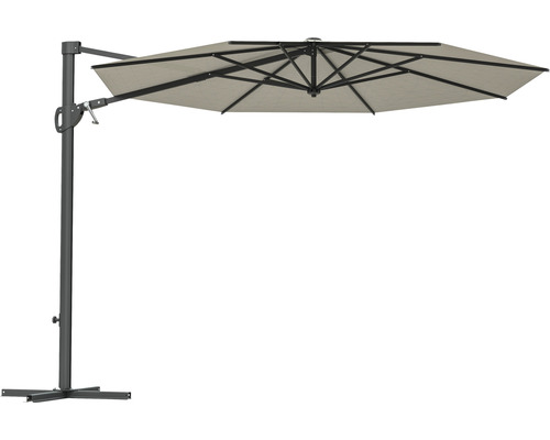 Sonnenschirm Ampelschirm Soluna Beaujeu mit Kurbelfunktion Ø 300 cm H 248 cm Polyester ecru