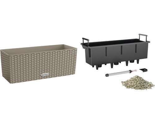 Pflanzkasten mit Bewässerungssystem, Wasserstandsanzeiger und Pflanzgranulat