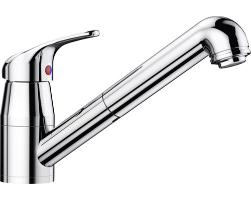 Küchenarmatur Blanco Daras-S-F 521752 für Unterfenstermontage mit Handbrause chrom Küchenarmatur aus Chrom mit schwenkbarem Auslauf