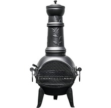 Gartengrillkamin mit Blätterdesign