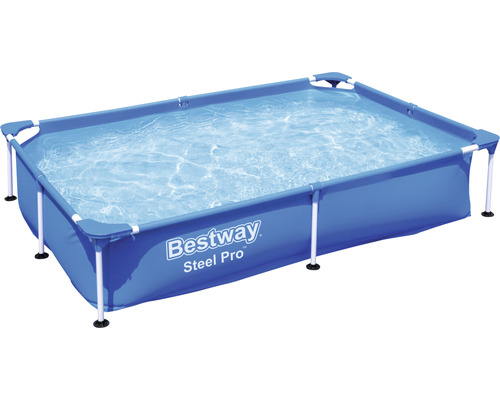 Aufstellpool Framepool Bestway Family eckig 221x150x43 cm ohne Zubehör blau