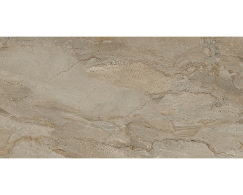 Feinsteinzeug Bodenfliese Sicilia Miele 60x120 cm braun glänzend rektifiziert