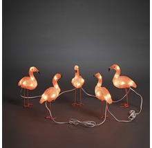 Dekorative Flamingo-Lichterkette mit fünf Flamingos für den Innenbereich