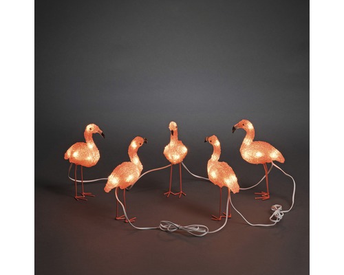 LED Acryl Flamingos Konstsmide 5er-Set bernstein