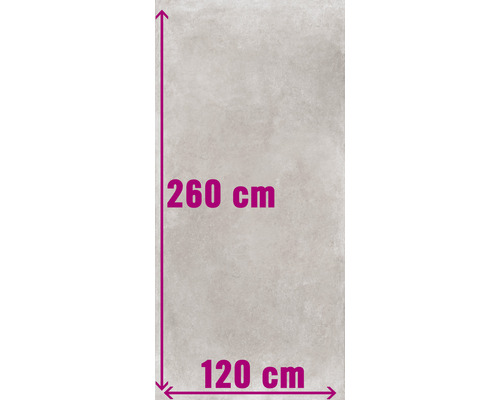 Feinsteinzeug Bodenfliese Greenwich greige matt grau 120x260 cm rektifiziert Fliese mit den Maßen 260 cm x 120 cm