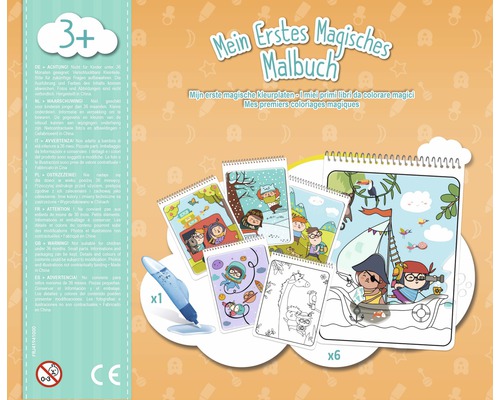 Mein erstes magisches Malbuch mit sechs Malvorlagen und einem Stift
