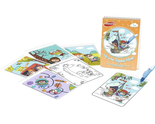 Joustra Magisches Malbuch mit Stift und verschiedenen Malvorlagen