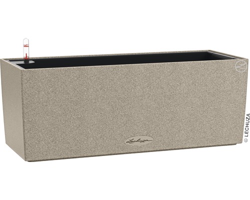 Balkonkasten Lechuza Balconera Stone 50 H 19 cm beige inkl. Erdbewässerungssystem Rechteckiger Lechuza Pflanzkasten mit Bewässerungssystem