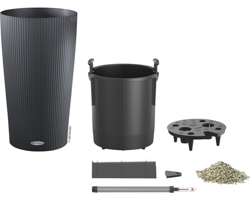 Lechuza Classico LS 43 Komplettset inklusive Pflanzeinsatz, Wasserstandsanzeiger und Substrat