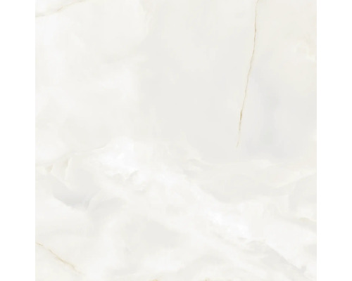 Feinsteinzeug Bodenfliese Onyx 120x120 cm weiß grau beige glänzend rektifiziert