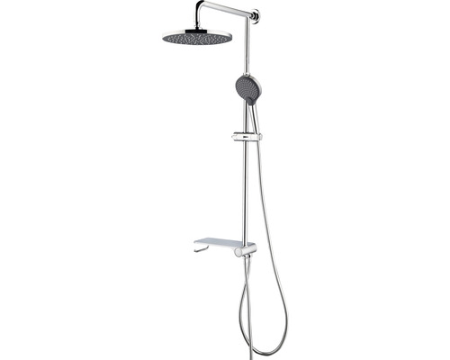 Duschsäule Avital Kolwa mit Umsteller und Ablage chrom/grau Duschsäule Avital Kolwa mit Umsteller und Ablage chrom/grau
