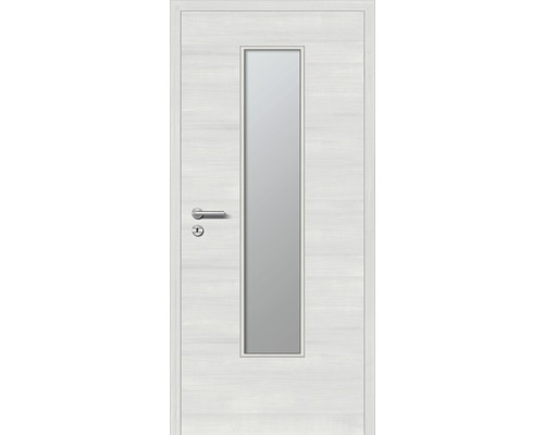 Innentüre DONAU Soft Plus stumpf grigio quer inkl. Lichtausschnitt (ohne Glas) 77,2x201,6 cm rechts Weiße Innentür mit Glaseinsatz und Griff