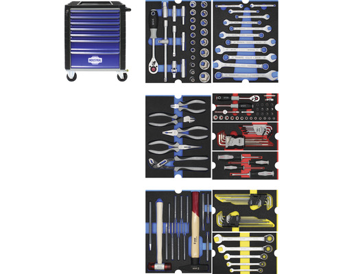 Werkzeugwagen gefüllt mit Werkzeugsortiment