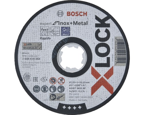 Trennscheibe Ø 125x22,23x1 mm Expert for Inox and Metal, X-LOCK Aufnahme