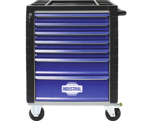 Werkstattwagen Industrial 712 x 943 x 466 mm 7 Schubladen 9 Moduleblau 140-tlg Werkzeugwagen mit mehreren Schubladen
