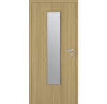 Holztür mit Glaseinsatz und Türklinke