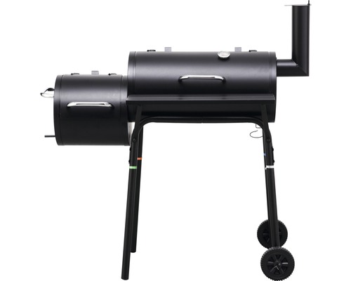 Smoker Tepro Wichita schwarz mit 60x26 cm Grillfläche, Deckelthermometer, Grillrost und Ablage