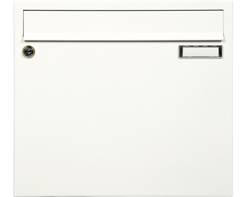 Briefkasten aus Metall mit Schloss und Namensschild