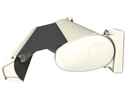 Kassettenmarkise Positano 4x3 Stoff Anthrazit (REC-164) Gestell RAL 9016 verkehrsweiß inkl. Motor mit Nothandkurbel und Fernbedienung