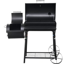 Smoker Tepro Biloxi schwarz mit 58x40 cm Grillfläche, Deckelthermometer, Warmhalterost, Grillrost und Ablage