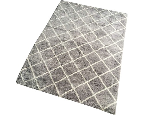 Grauer Teppich mit Rautenmuster