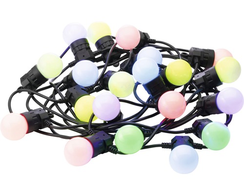 Lichterkette mit mehrfarbigen Lampen für den Außenbereich