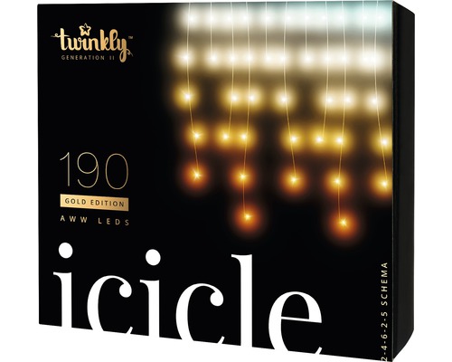 Twinkly LED Lichterkettennetz 190 LEDs Lichtfarbe warmweiß kaltweiß bernstein inkl. WLAN und Appsteuerung