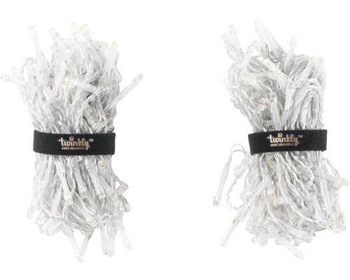 Zwei LED-Lichterketten mit schwarzem Band zur Dekoration