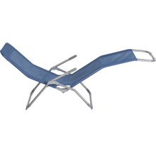 Blaue Relaxliege mit Metallrahmen