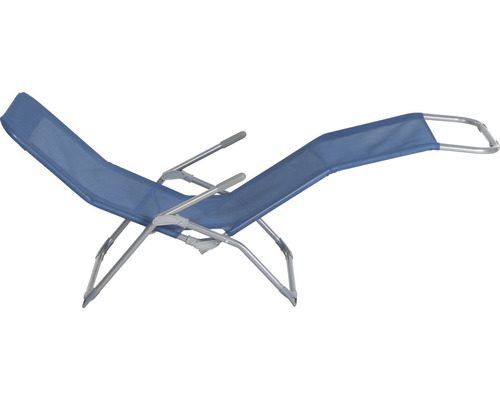 Blaue Relaxliege mit Metallrahmen