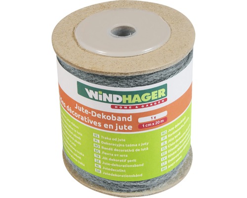 Jute Dekoband 1 cm x 20 m grau