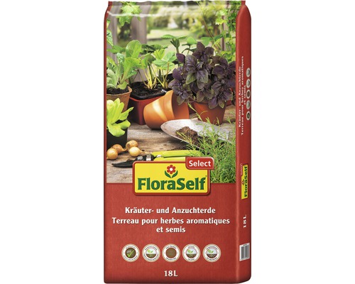 Anzucht- & Kräutererde FloraSelf Select 18 L