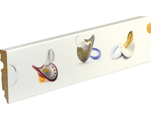 Sockelleiste Digitaldruck Schnuller 15x80x2400 mm Sockelleiste Digitaldruck Schnuller 15x80x2400 mm