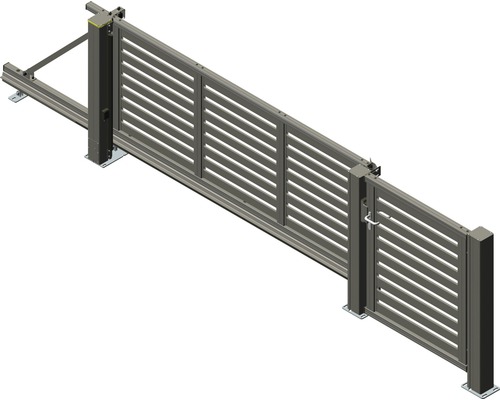 Schiebetor mit horizontalen Lamellen