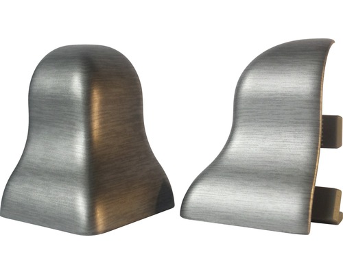 Zwei Sockelleisten Eckstücke aus Metall