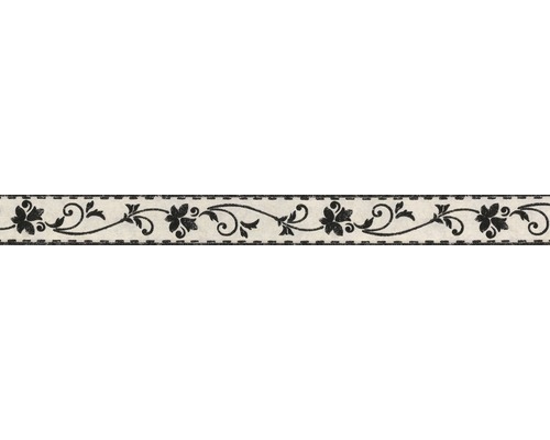 Selbstklebende Papier-Bordüre A.S. Creation Blätterranke schwarz 5 m x 5 cm