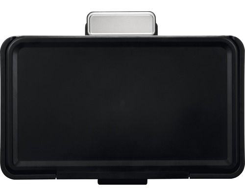 Rechteckige, schwarze Grillplatte mit Griff