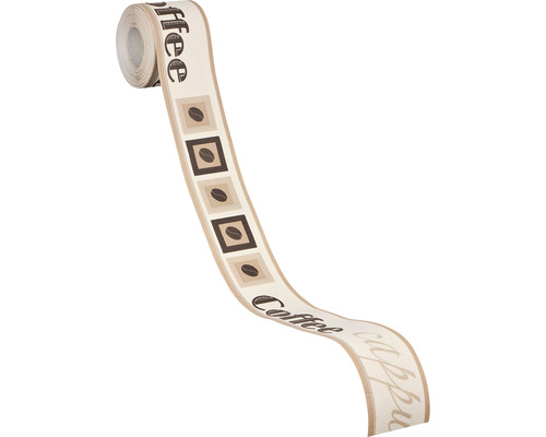 Dekoratives Bordürenband mit Kaffee-Motiv auf Rolle