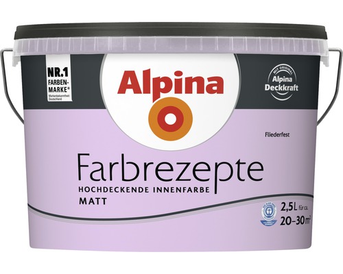 Alpina Farbrezepte Innenfarbe Fliederfest, 2,5 Liter