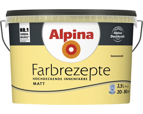 Alpina Farbrezepte Innenfarbe Sonnenstrahl, 2,5 Liter Gebinde