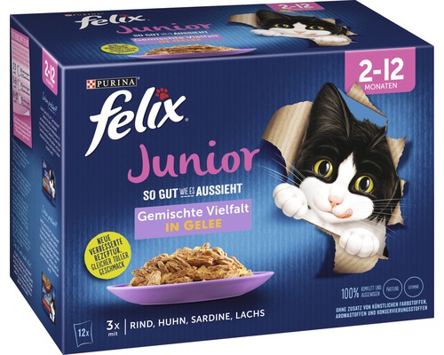 Katzenfutter nass FELIX SGWEA Junior Multipack 12x85 g