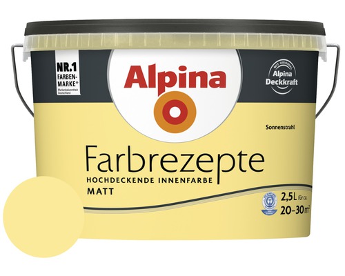 Alpina Wandfarbe Farbrezepte Sonnenstrahl 2,5 l Alpina Wandfarbe Farbrezepte Sonnenstrahl 2,5 l